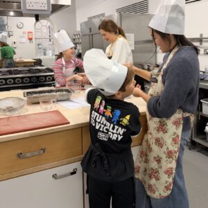 Students on Adult and Child Class, family cooking class in Edinburgh