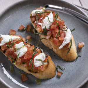 Bruschetta made on the Three Day Essentials Cookery Course for Absolute Beginners, beginners cookery course in Edinburgh